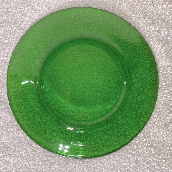 Vintage Duralex France Emerald Green Glass Dinner Plates X2 - Picture 8 of 12